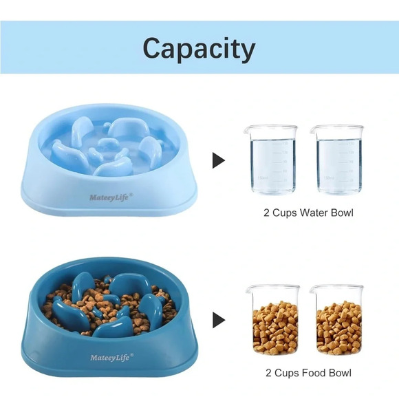 🆕 Slow Feeder Dog Bowls 2PCS - Picture 7 of 12